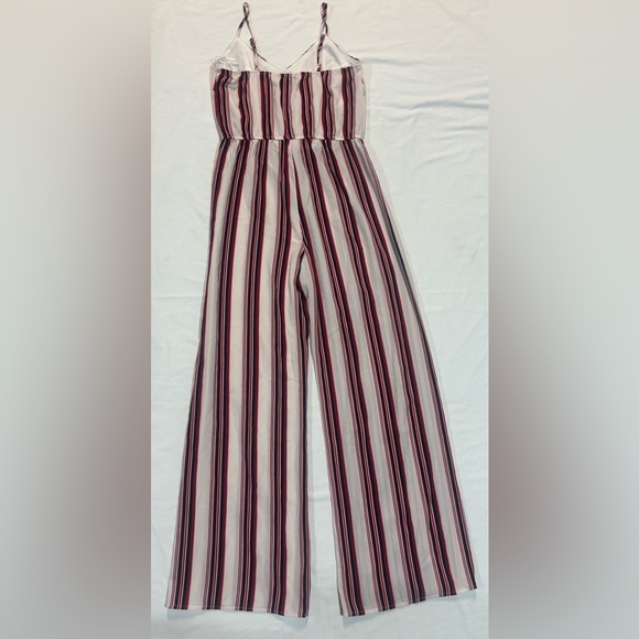 Ambiance Striped Jumpsuit in Red and White - Picture 2 of 3